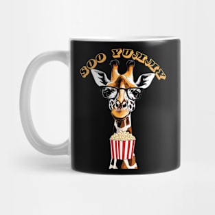 Giraffe with Popcorn  printed Mug